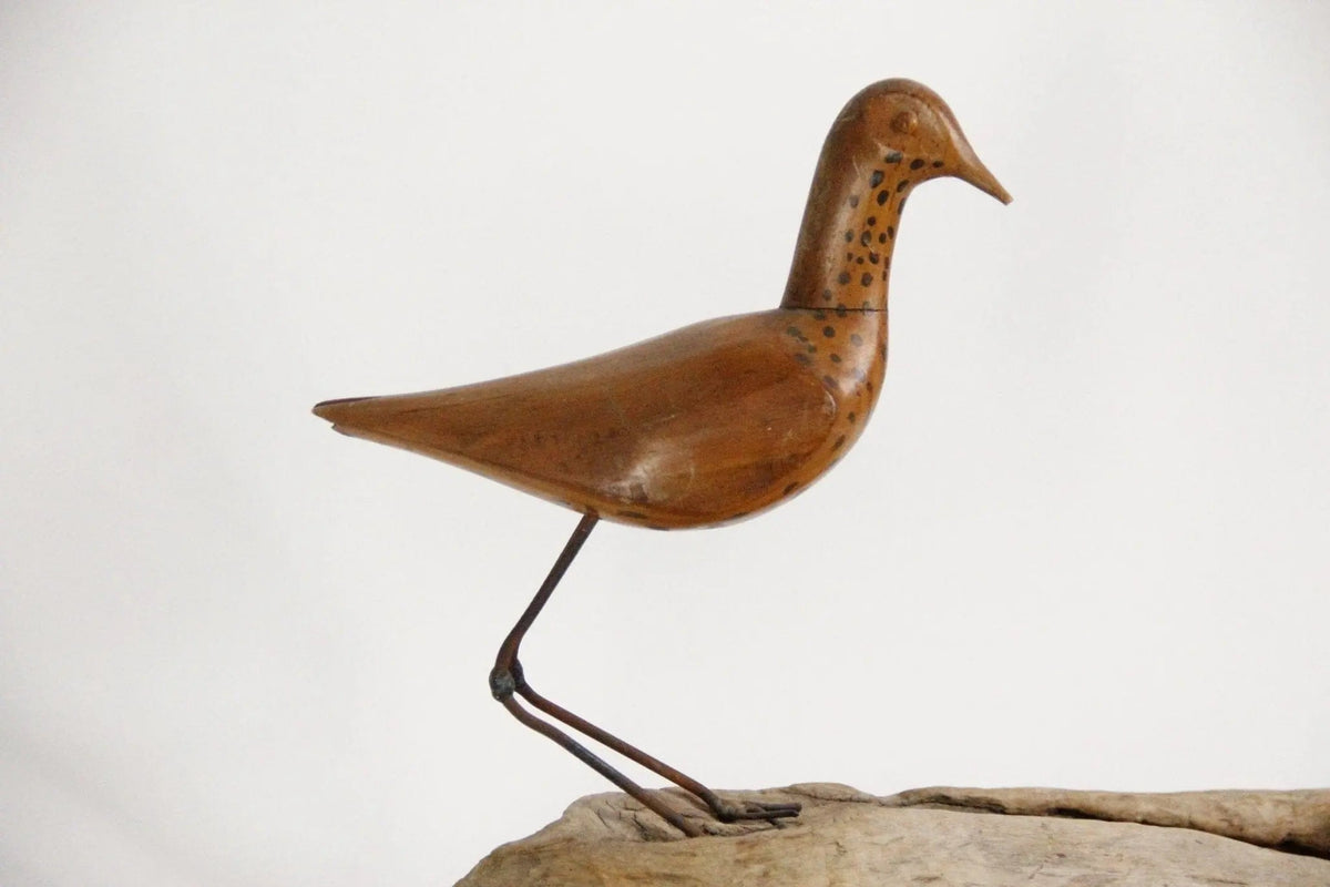 Vintage Hand Carved Wooden Bird | Sculpture Signed Ellis - Debra Hall Lifestyle