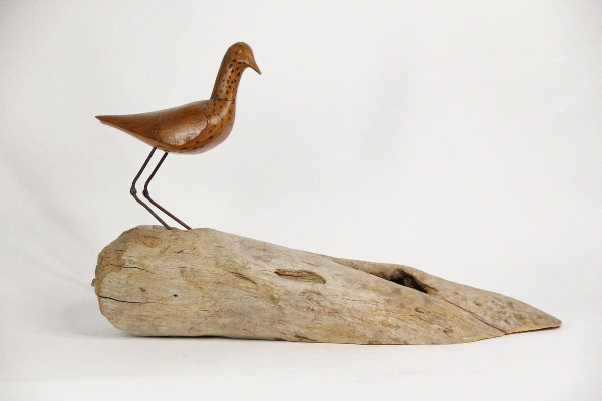 Vintage Hand Carved Wooden Bird | Sculpture Signed Ellis - Debra Hall Lifestyle