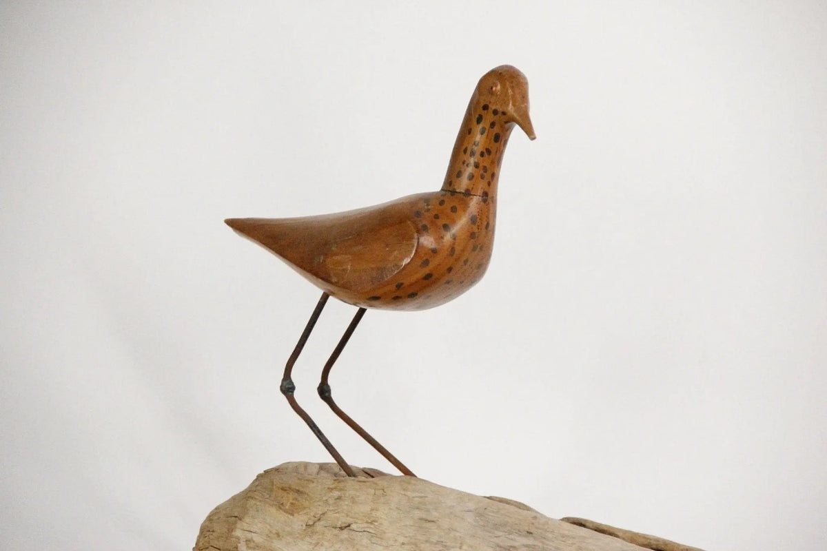 Vintage Hand Carved Wooden Bird | Sculpture Signed Ellis - Debra Hall Lifestyle