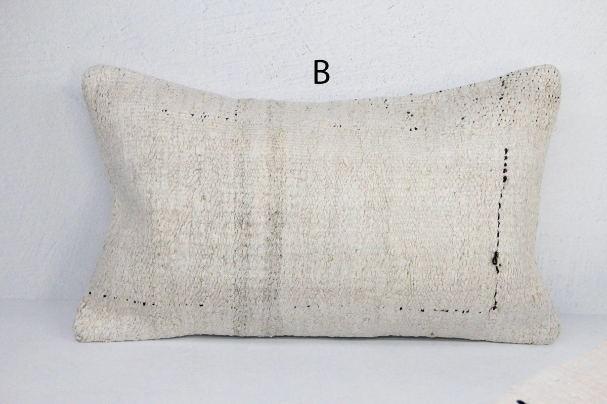 Vintage Hemp Pillow | Organic Hand Woven | Small Lumbar - Debra Hall Lifestyle