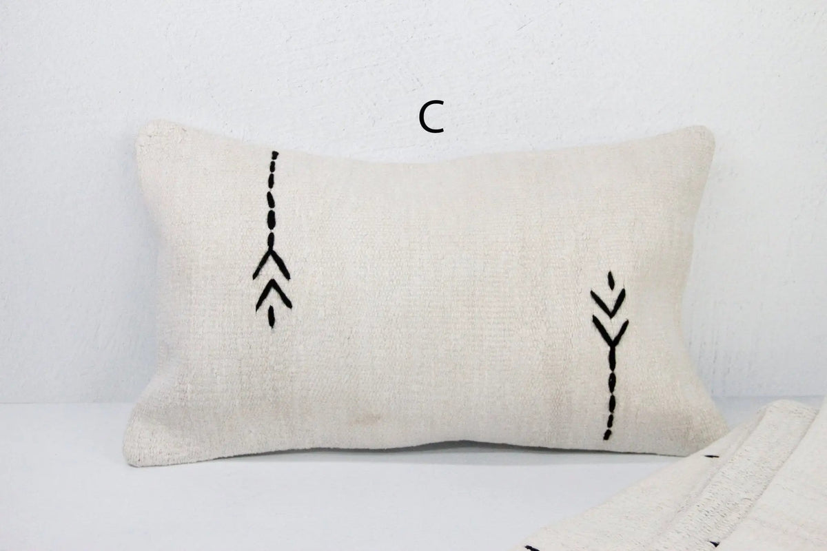 Vintage Hemp Pillow | Organic Hand Woven | Small Lumbar - Debra Hall Lifestyle