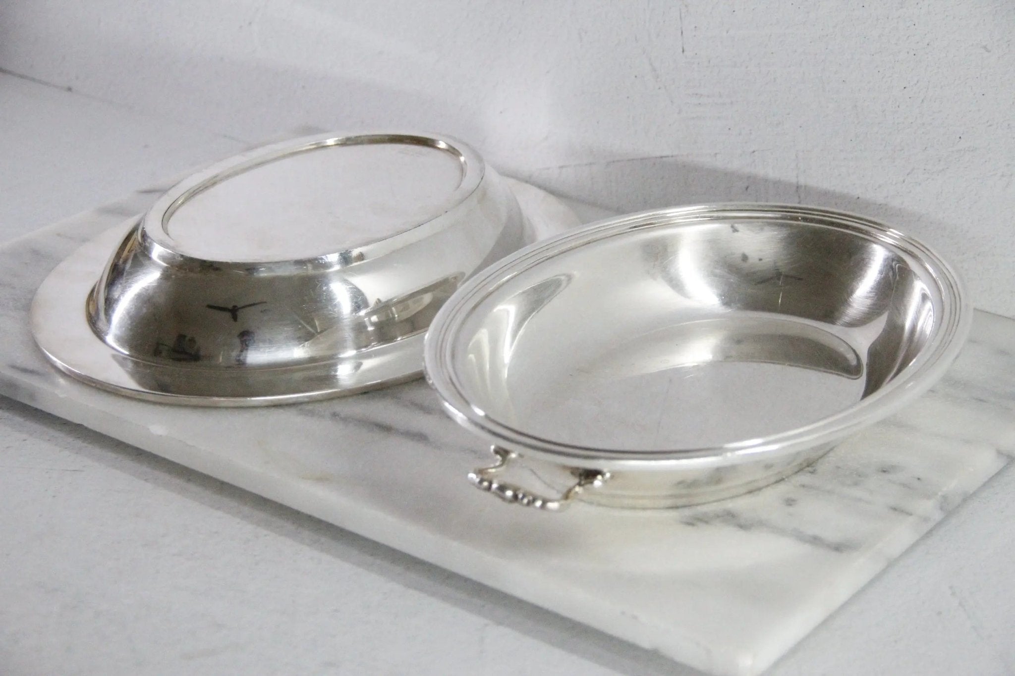 Vintage Hotel Silver Covered Dish | Reed & Barton Silver Soldered 1941 - Debra Hall Lifestyle