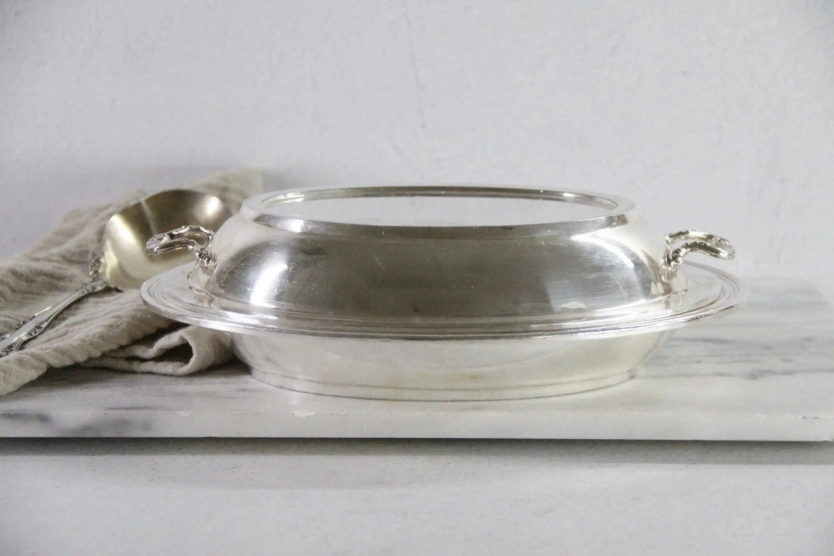 Vintage Hotel Silver Covered Dish | Reed & Barton Silver Soldered 1941 - Debra Hall Lifestyle