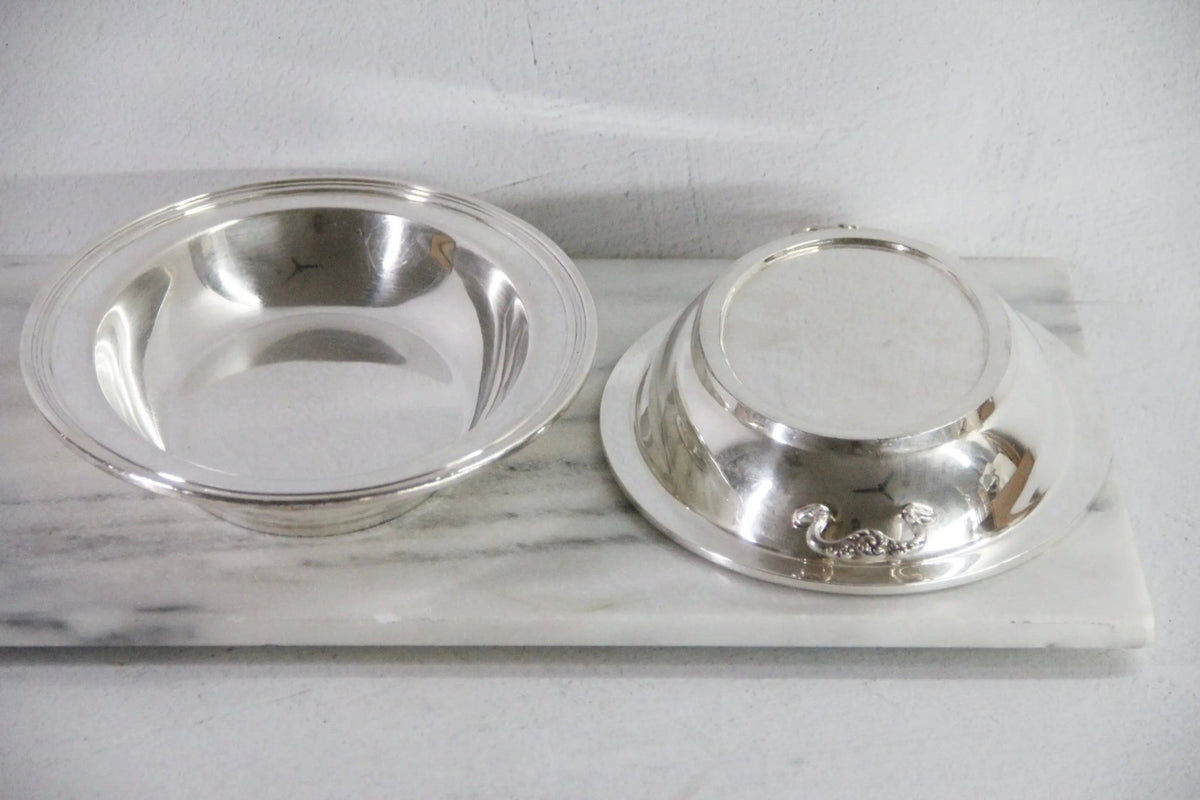 Vintage Hotel Silver Covered Dish | Reed & Barton Silver Soldered 1941 - Debra Hall Lifestyle