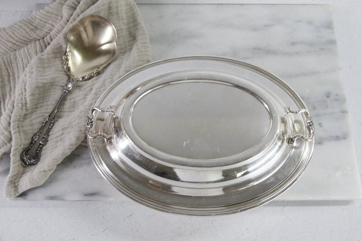Vintage Hotel Silver Covered Dish | Reed & Barton Silver Soldered 1941 - Debra Hall Lifestyle