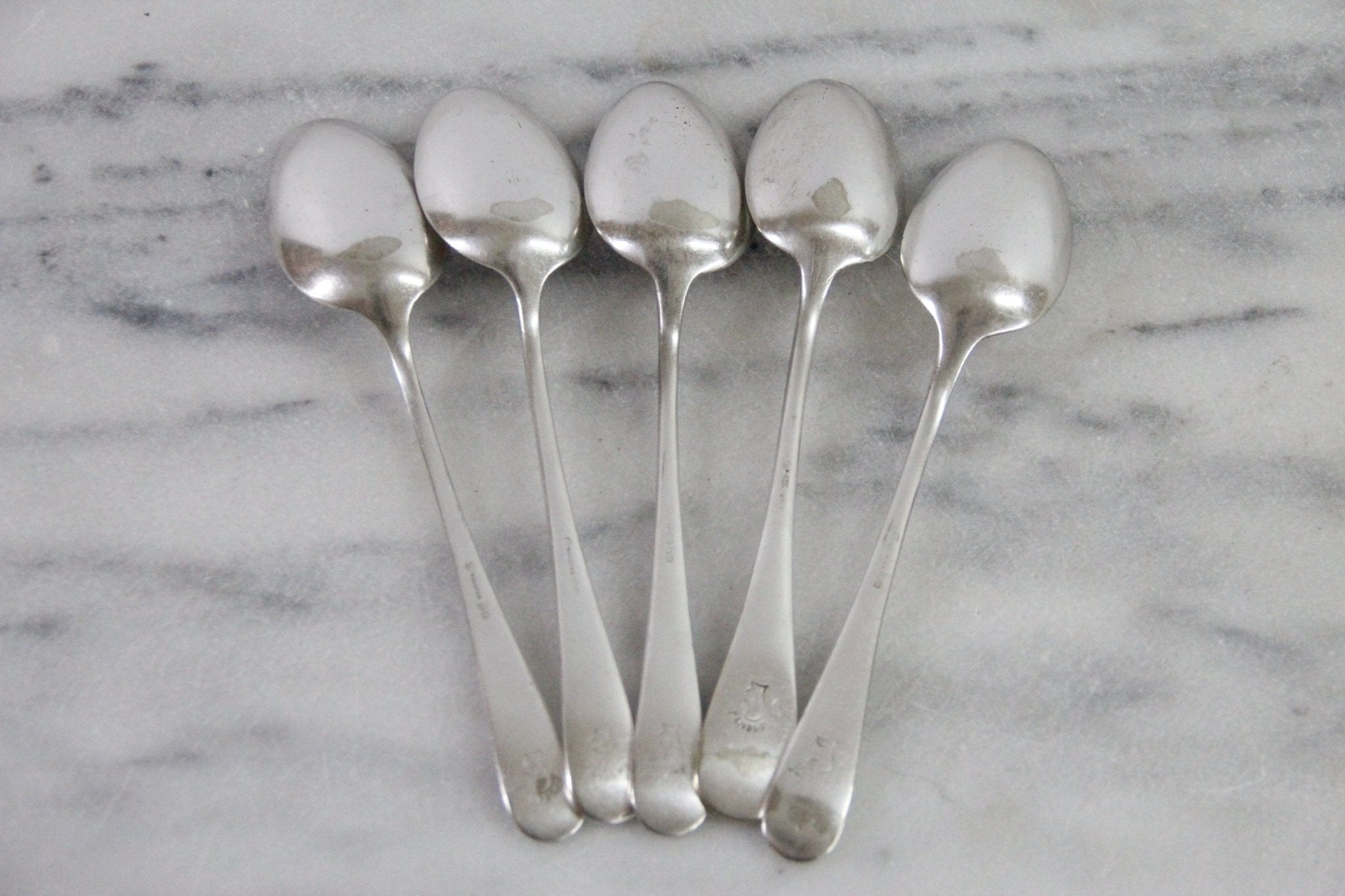 Vintage Hotel Silverware | 5 Hamburg Hotel Crest Spoons - Debra Hall Lifestyle