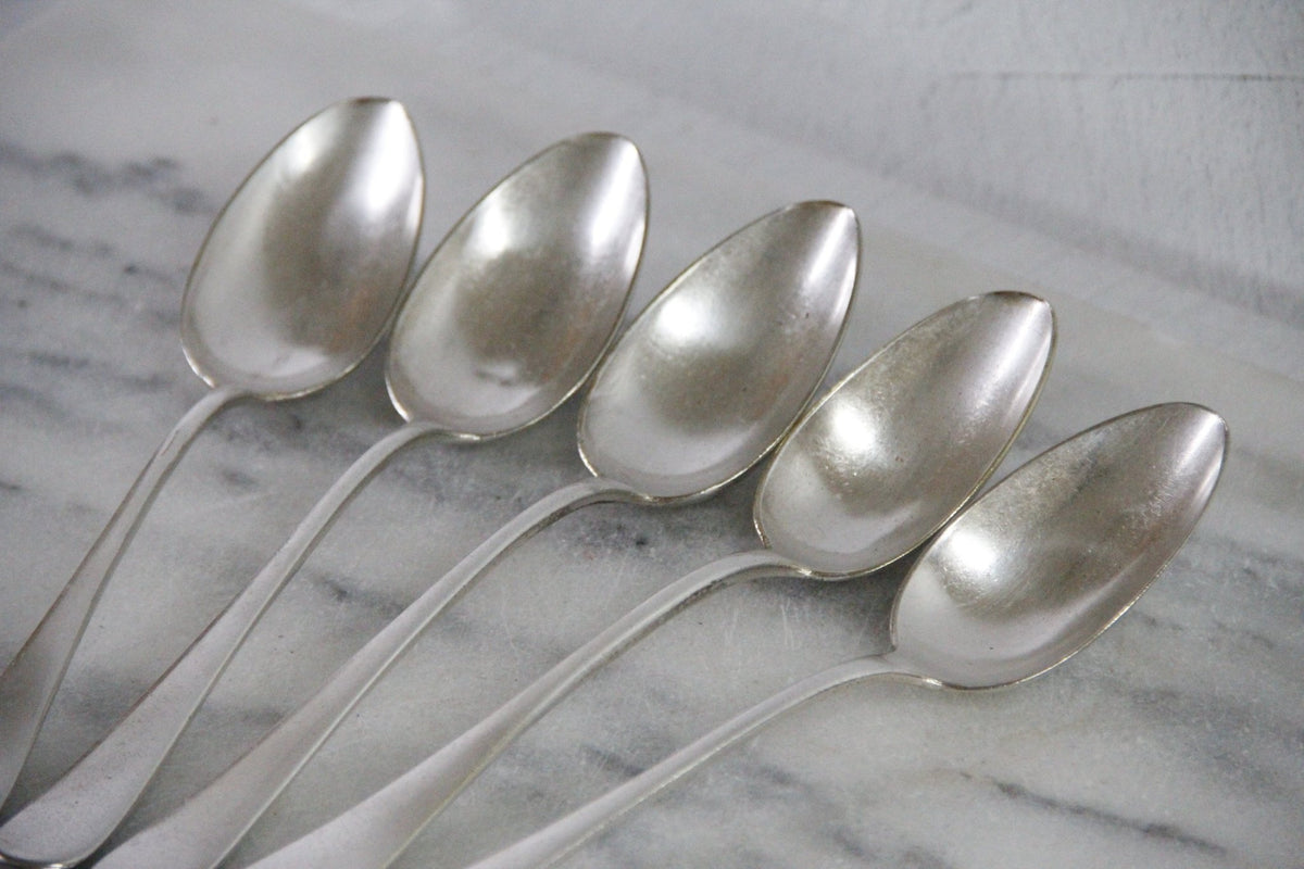 Vintage Hotel Silverware | 5 Hamburg Hotel Crest Spoons - Debra Hall Lifestyle