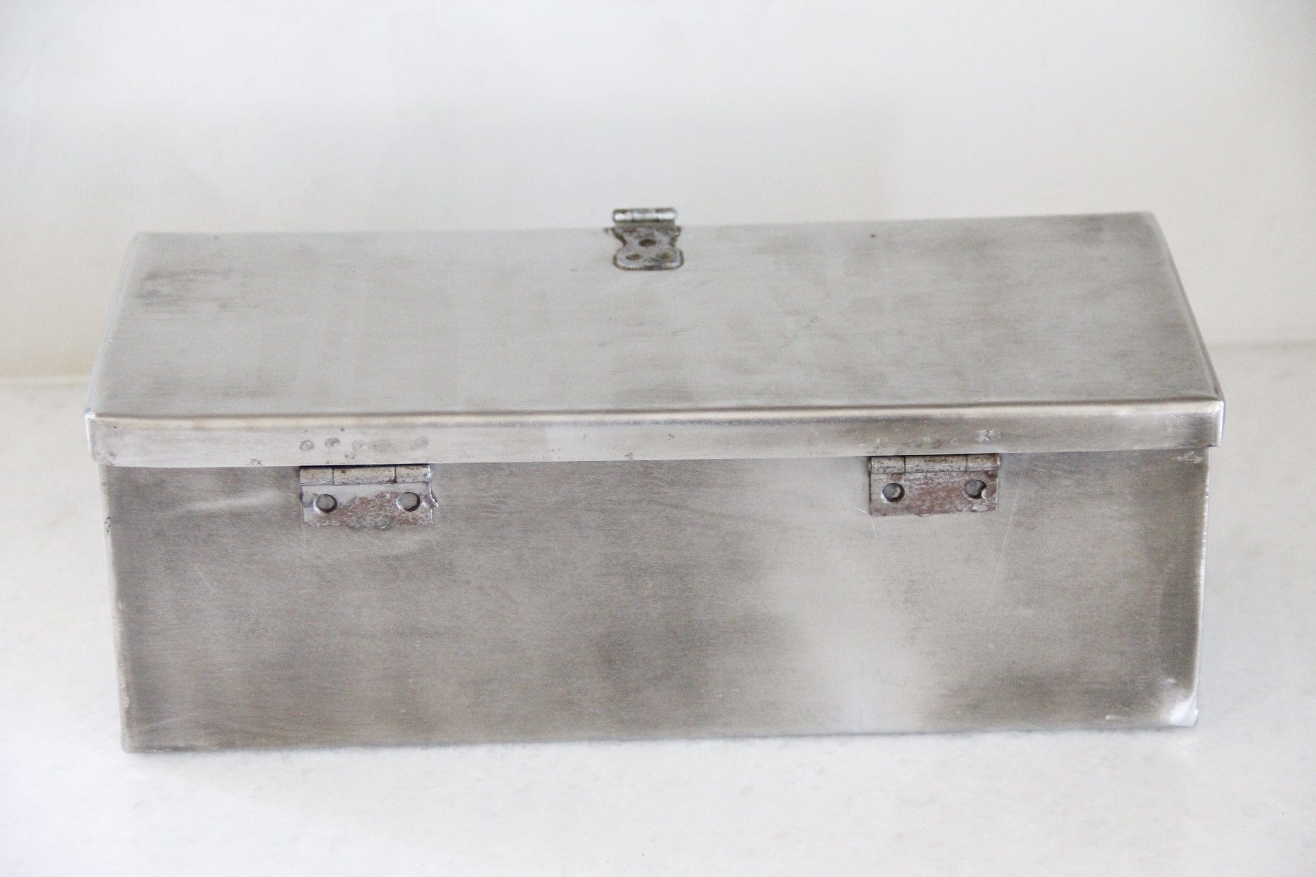 Vintage Industrial Stainless Steel Box | Hand Crafted Tool Box Box