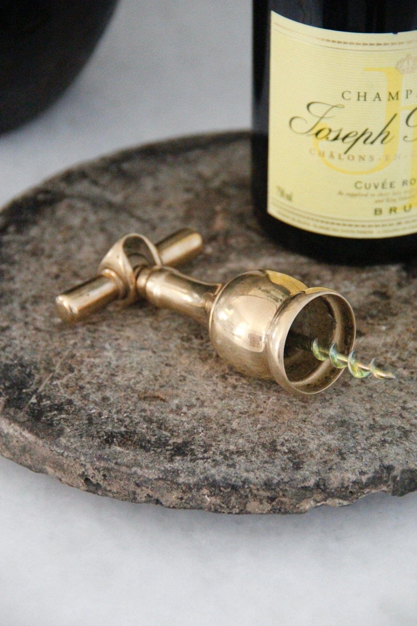 Vintage Italian Brass Bottle Opener | Corkscrew | Barware Barware