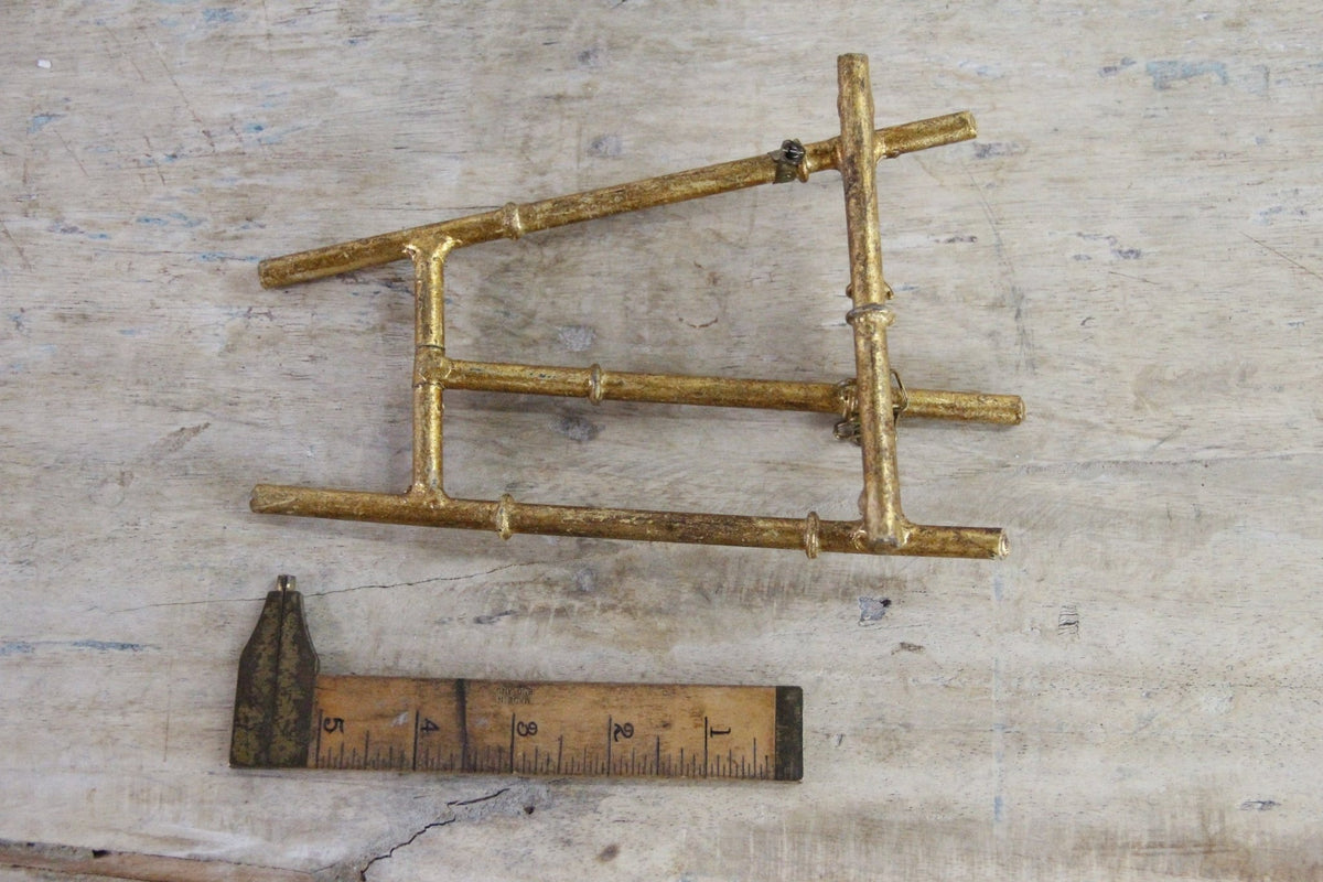 Vintage Italian Florentine Easel Gold Metal Faux Bamboo Stand - Debra Hall Lifestyle