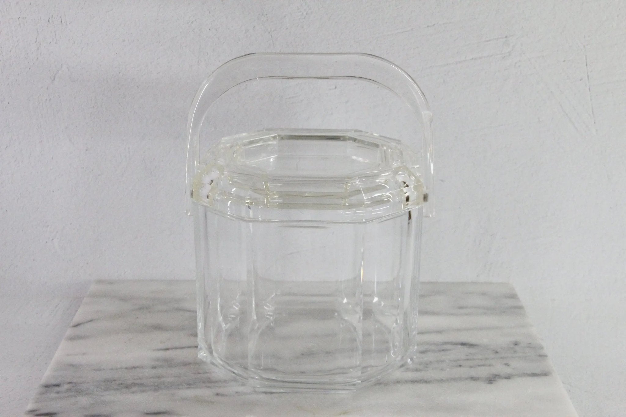 Vintage Lucite Ice Bucket With Lid and Handle | Barware - Debra Hall Lifestyle