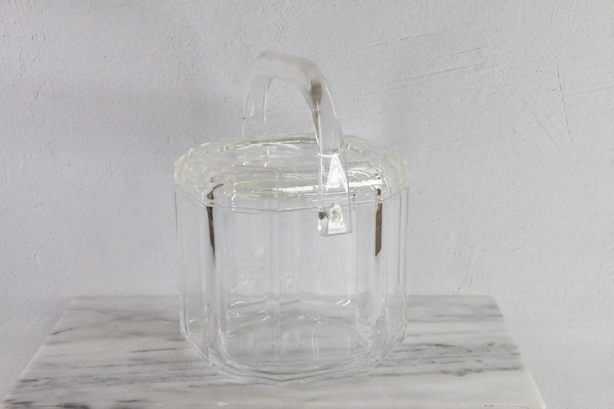 Vintage Lucite Ice Bucket With Lid and Handle | Barware - Debra Hall Lifestyle