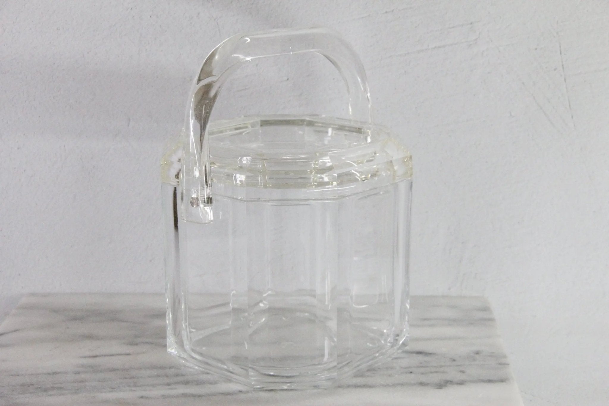 Vintage Lucite Ice Bucket With Lid and Handle | Barware - Debra Hall Lifestyle