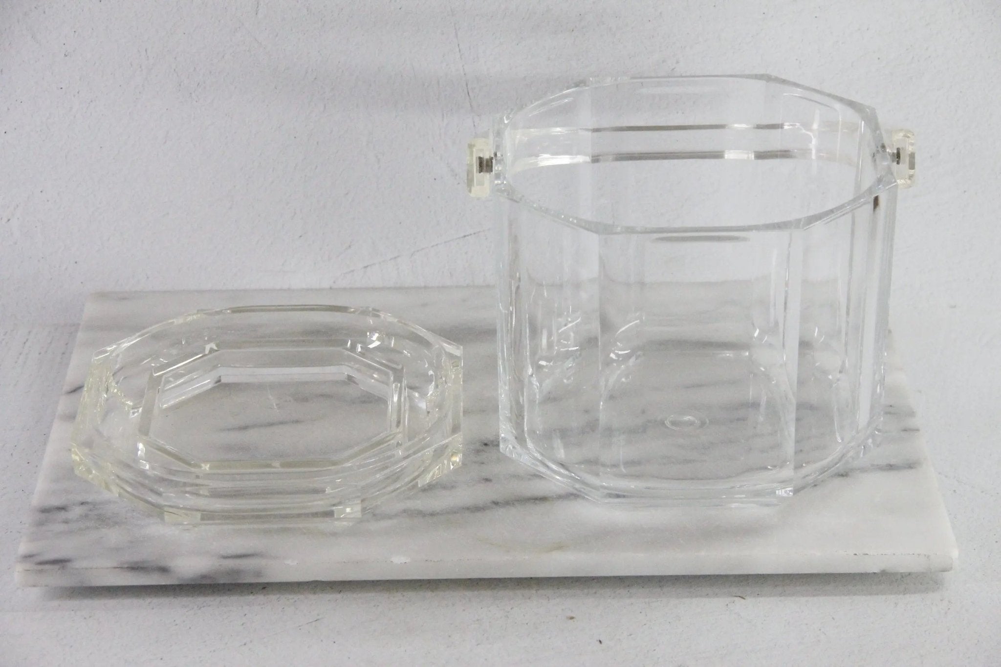 Vintage Lucite Ice Bucket With Lid and Handle | Barware - Debra Hall Lifestyle