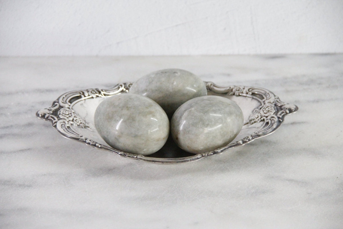Vintage Marble Eggs | Set of 3 Natural Carved Stone - Debra Hall Lifestyle