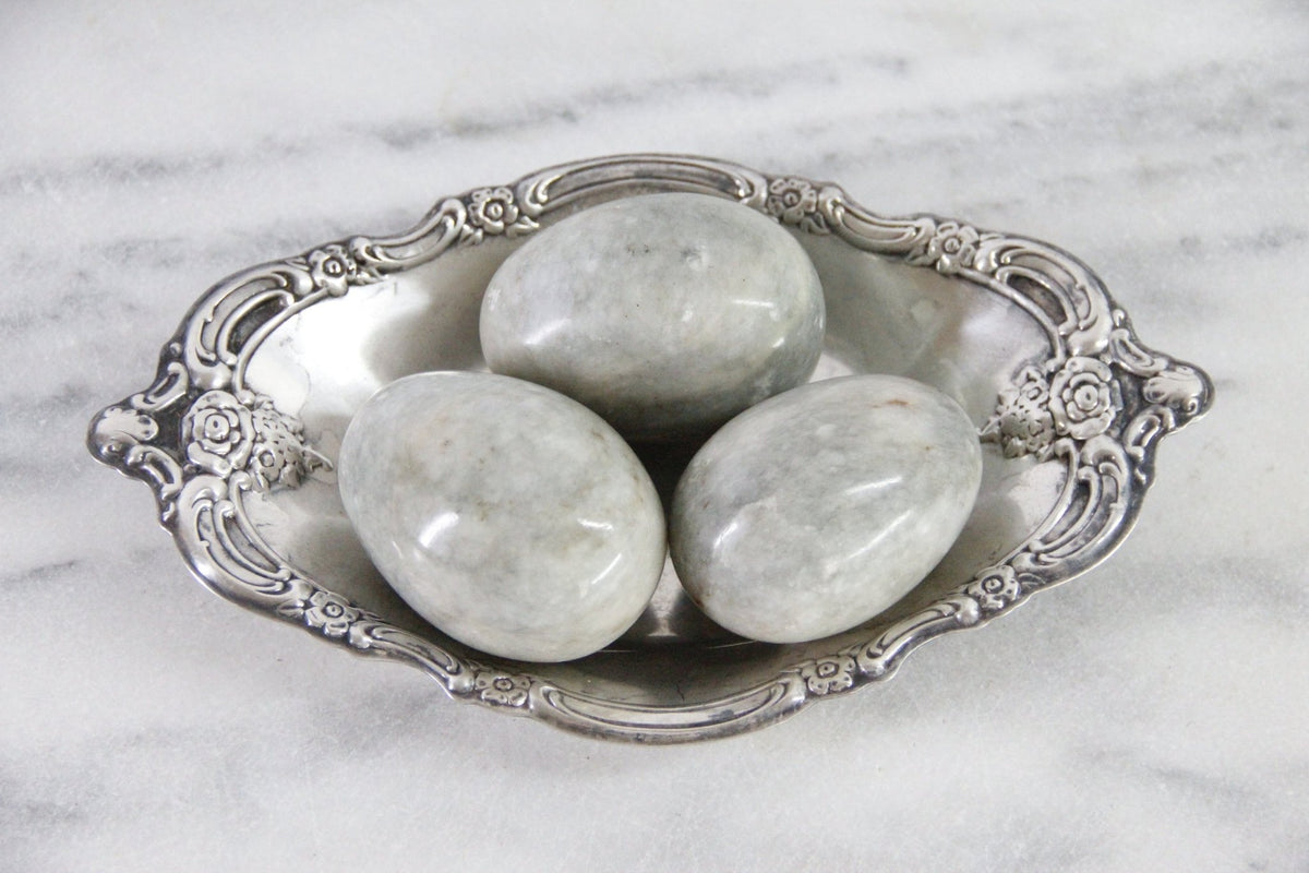 Vintage Marble Eggs | Set of 3 Natural Carved Stone - Debra Hall Lifestyle