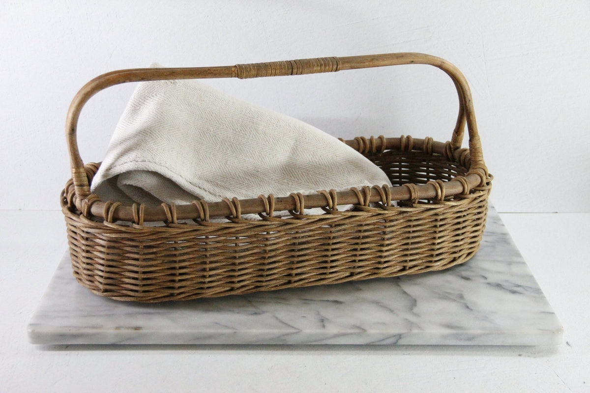 Vintage Market Basket | Large French Style Woven Basket - Debra Hall Lifestyle