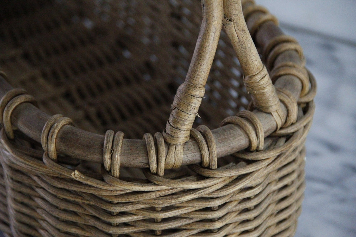 Vintage Market Basket | Large French Style Woven Basket - Debra Hall Lifestyle