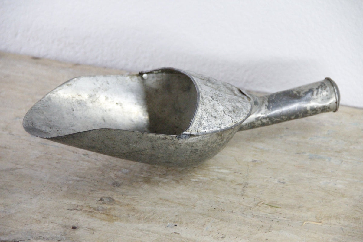 Vintage Metal Grain Scoop Large Primitive Farmhouse Utility Scoop - Debra Hall Lifestyle