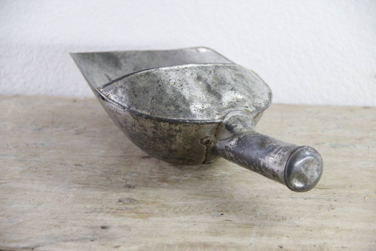 Vintage Metal Grain Scoop Large Primitive Farmhouse Utility Scoop - Debra Hall Lifestyle