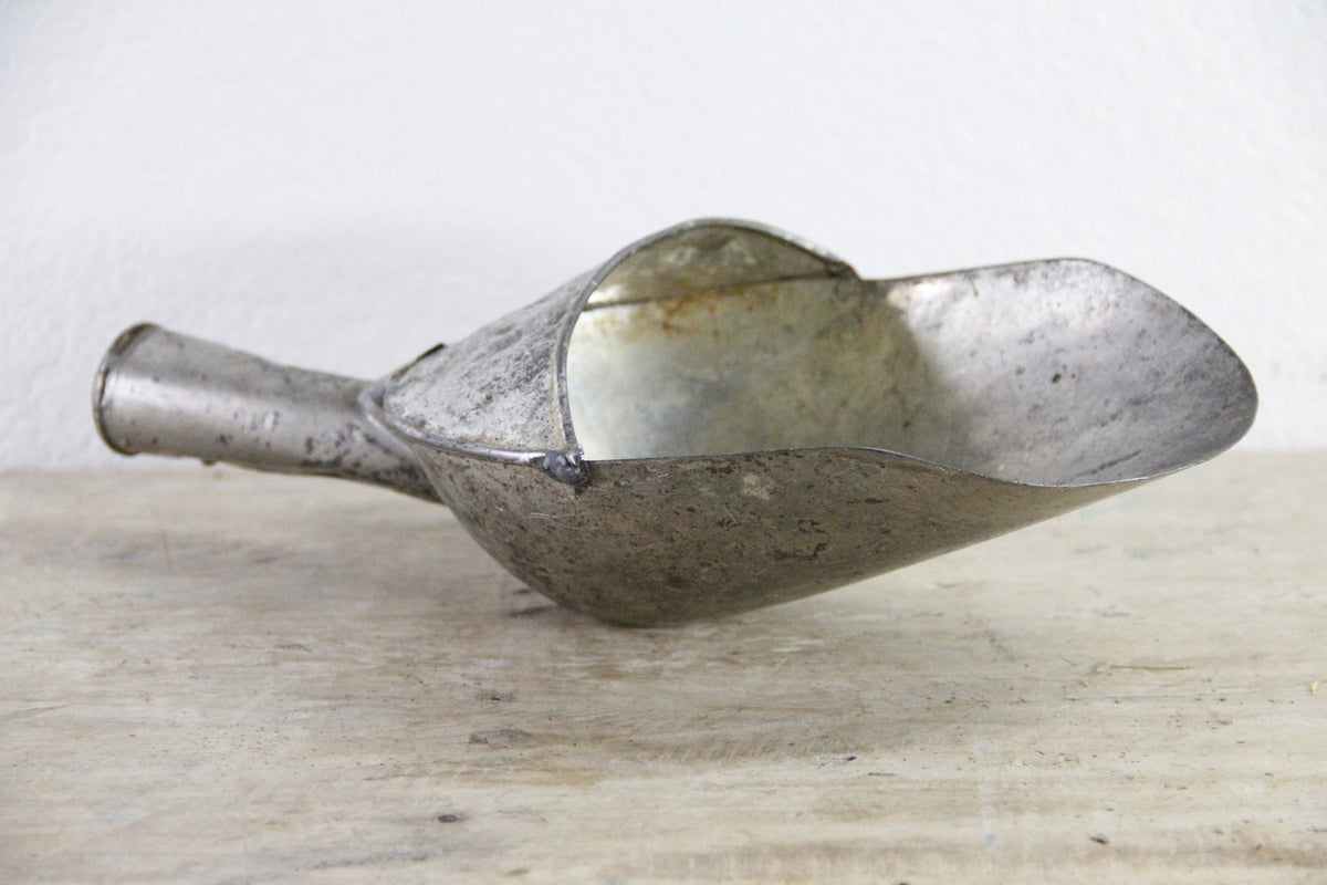 Vintage Metal Grain Scoop Large Primitive Farmhouse Utility Scoop - Debra Hall Lifestyle