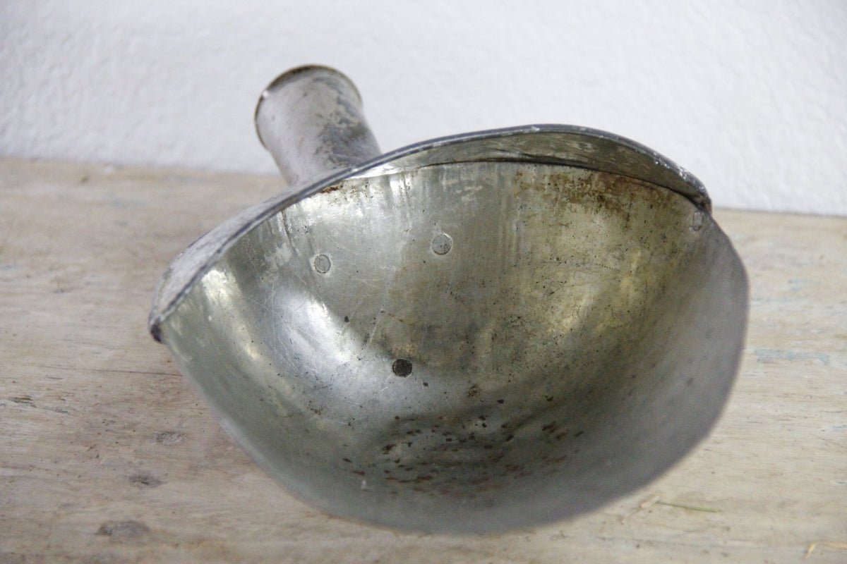 Vintage Metal Grain Scoop Large Primitive Farmhouse Utility Scoop - Debra Hall Lifestyle