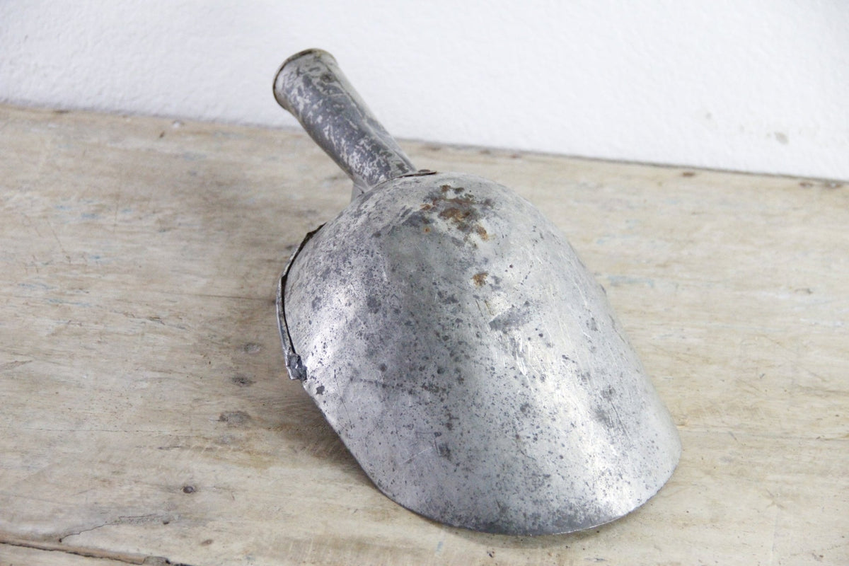 Vintage Metal Grain Scoop Large Primitive Farmhouse Utility Scoop - Debra Hall Lifestyle