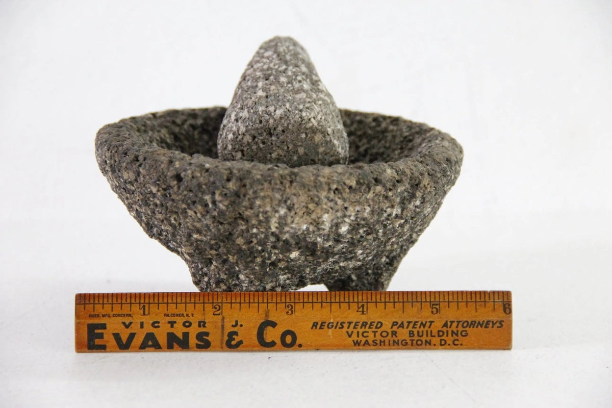 Vintage Molcajete Small 5.5"| Authentic Basalt Mortar and Pestle - Debra Hall Lifestyle