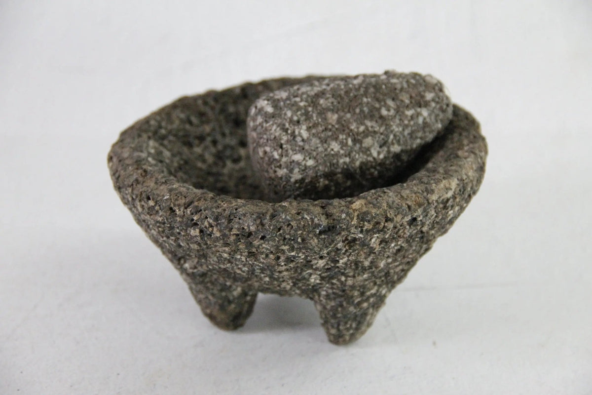 Vintage Molcajete Small 5.5"| Authentic Basalt Mortar and Pestle - Debra Hall Lifestyle