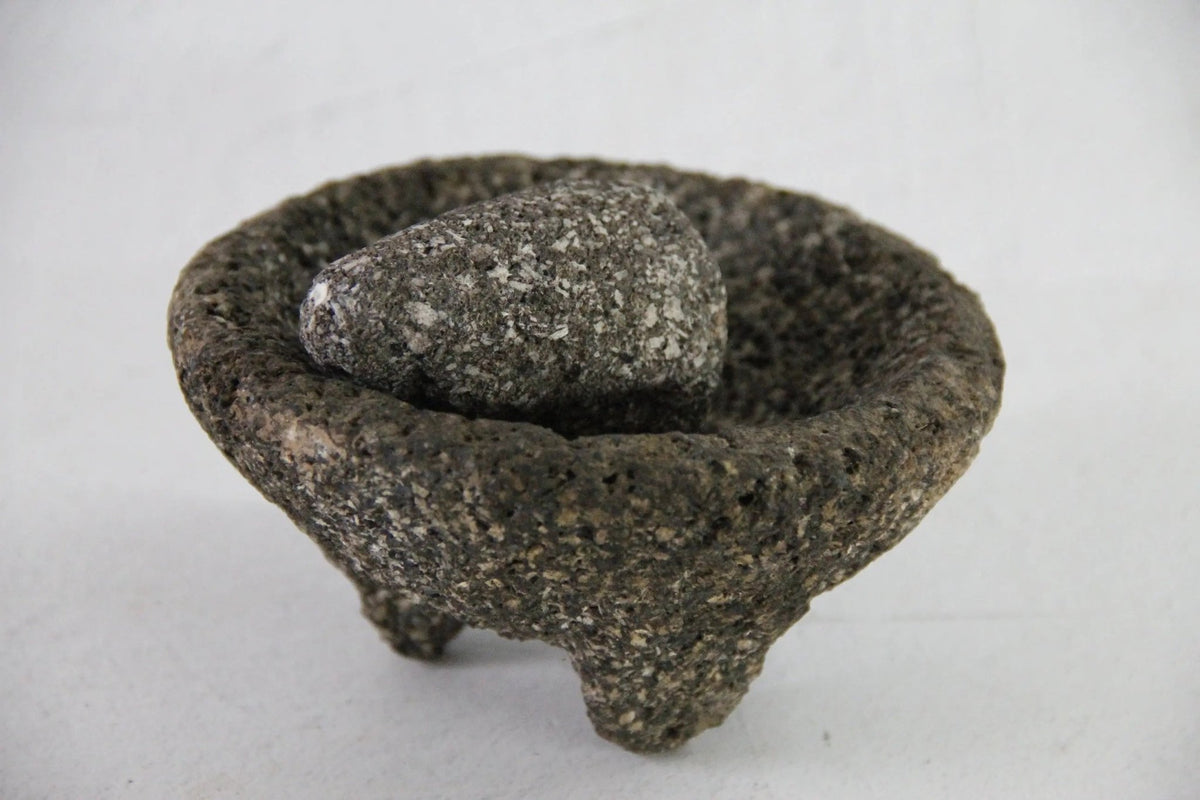 Vintage Molcajete Small 5.5"| Authentic Basalt Mortar and Pestle - Debra Hall Lifestyle