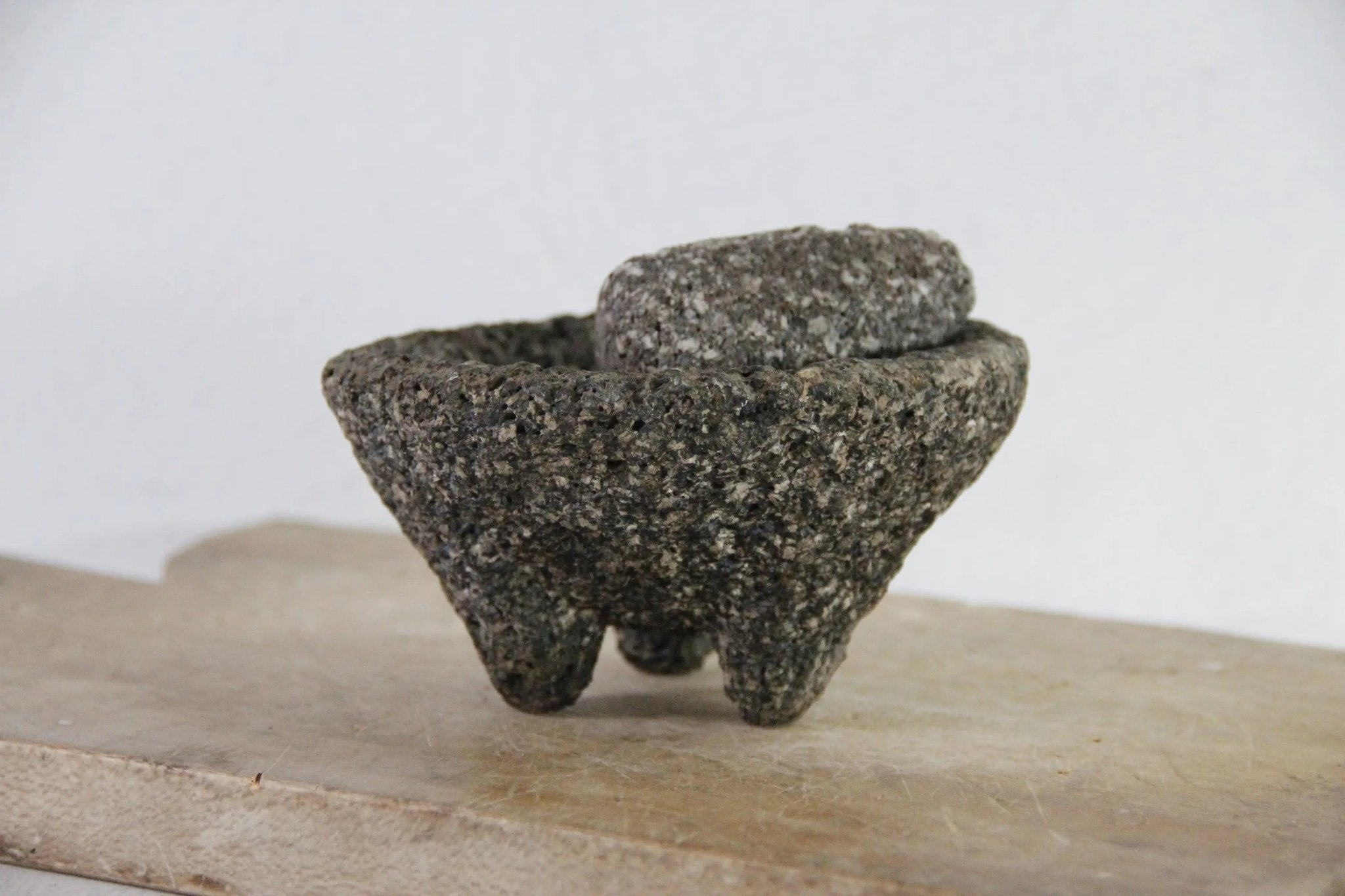 Vintage Molcajete Small 5.5"| Authentic Basalt Mortar and Pestle - Debra Hall Lifestyle