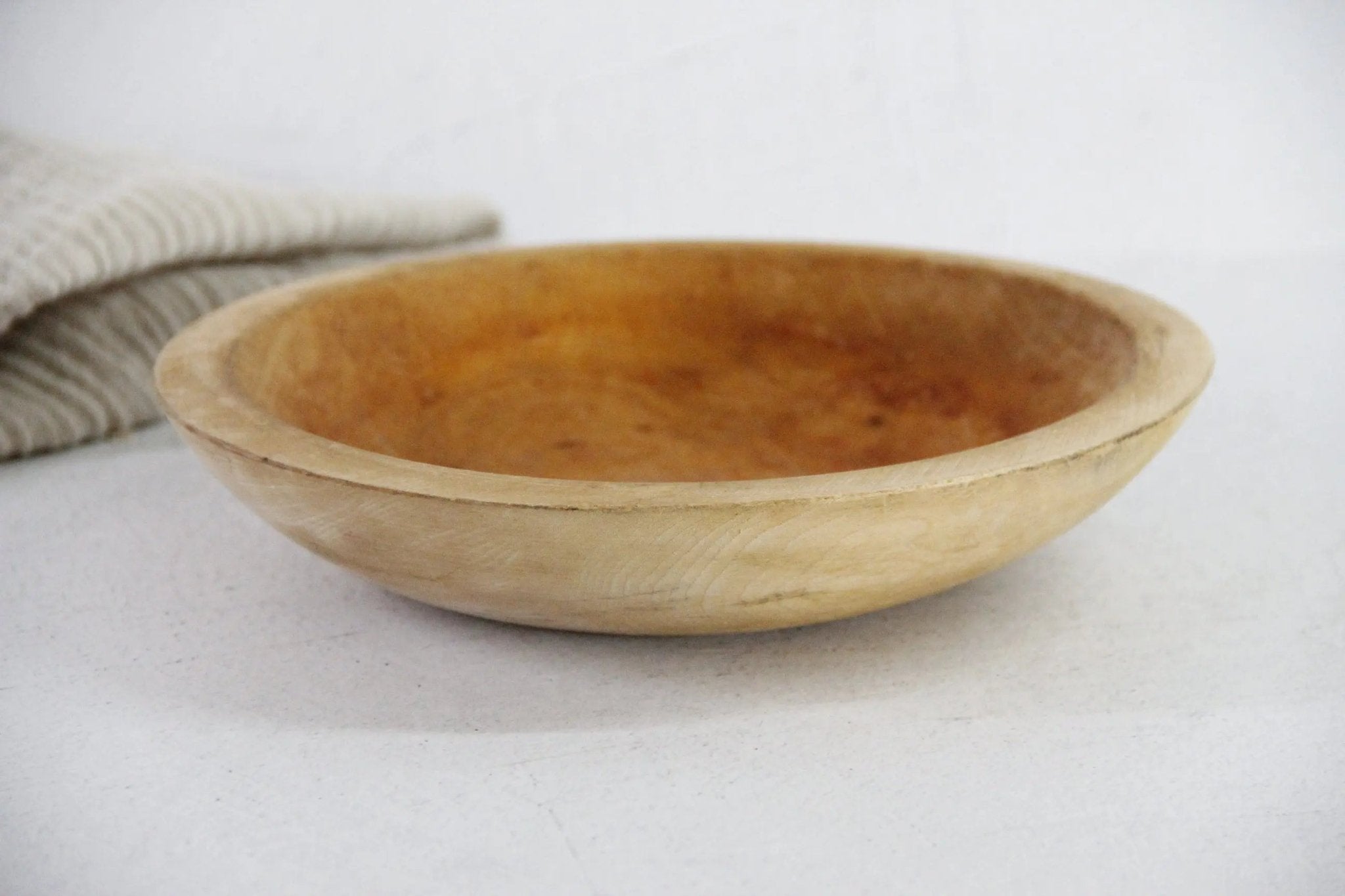 Vintage Munising Wood Bowl | Small Rustic Dough Bowl - Debra Hall Lifestyle