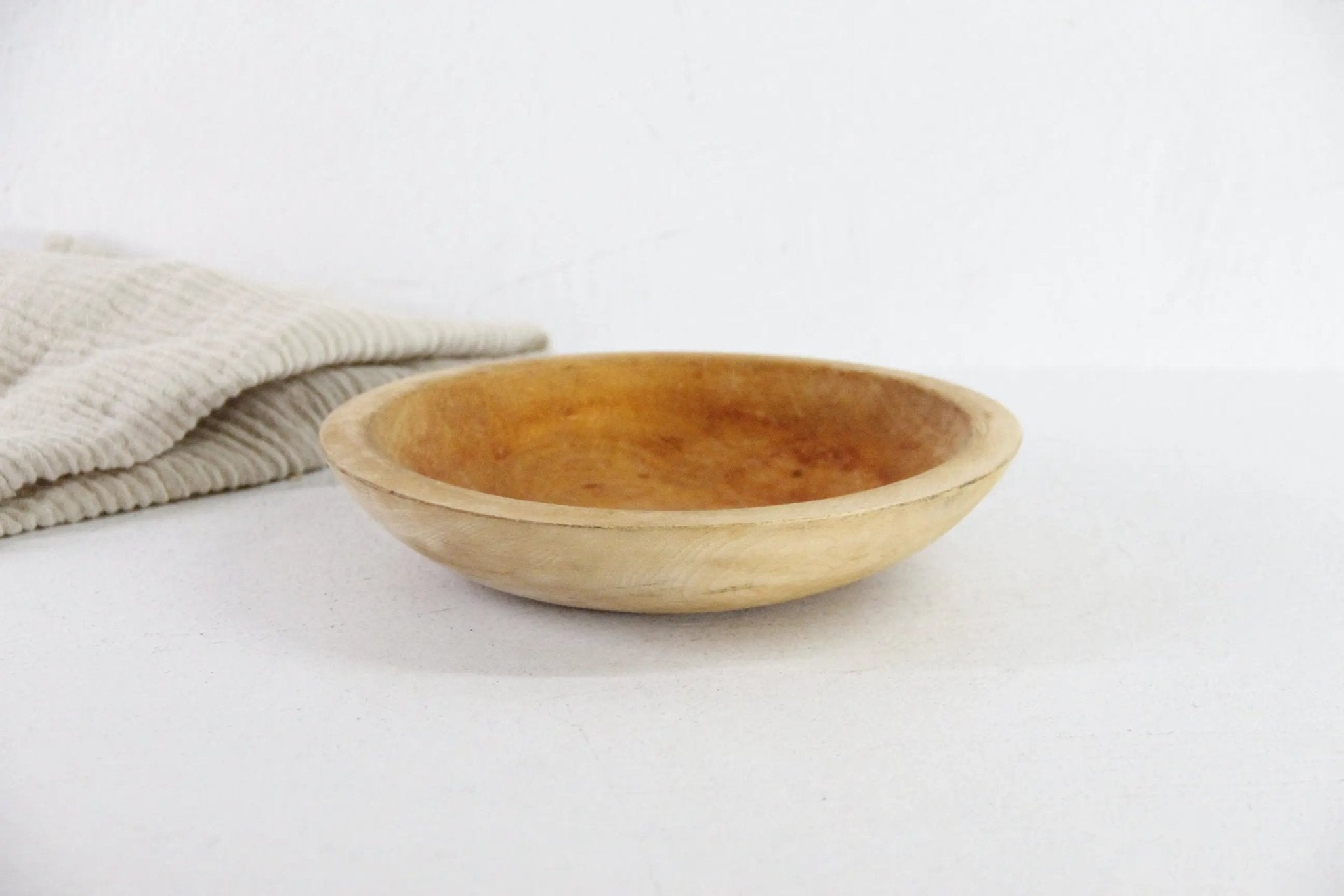 Vintage Munising Wood Bowl | Small Rustic Dough Bowl - Debra Hall Lifestyle