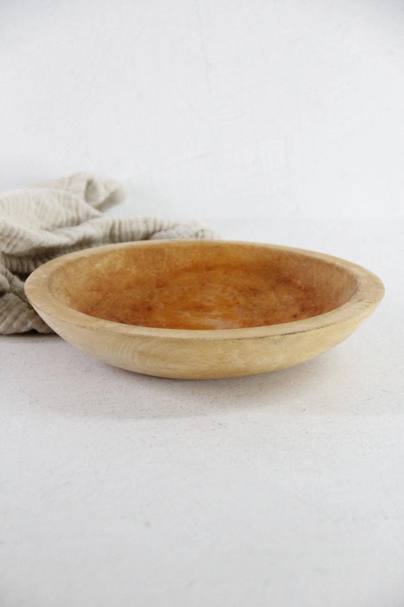 Vintage Munising Wood Bowl Stamped | Primitive 9" Turned Dough - Debra Hall Lifestyle