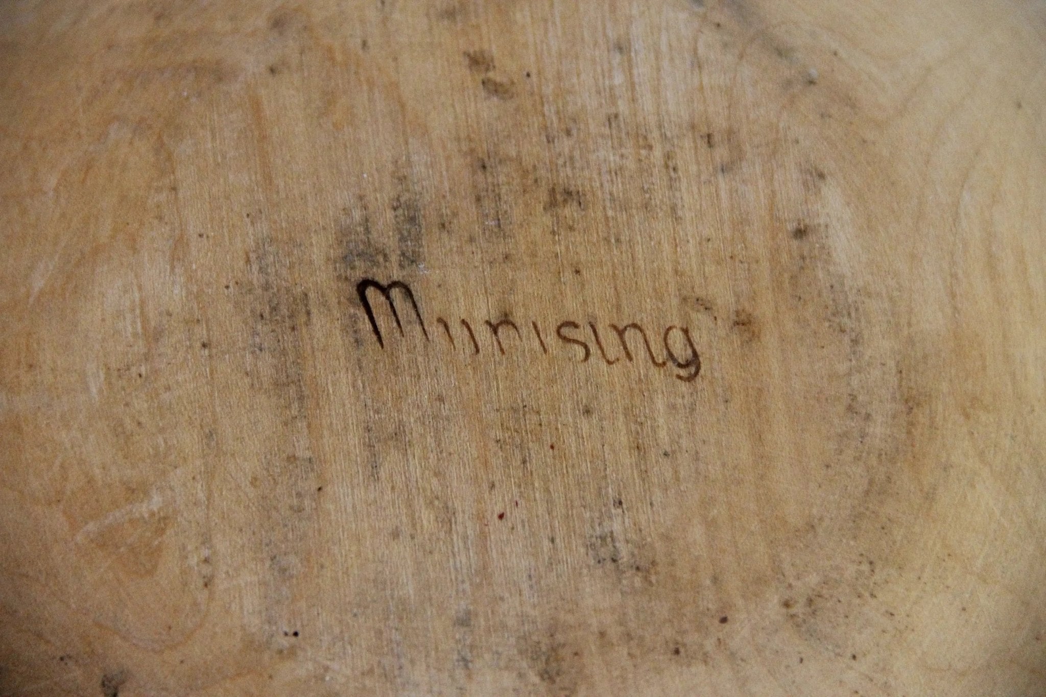 Vintage Munising Wood Bowl Stamped | Primitive 9" Turned Dough - Debra Hall Lifestyle