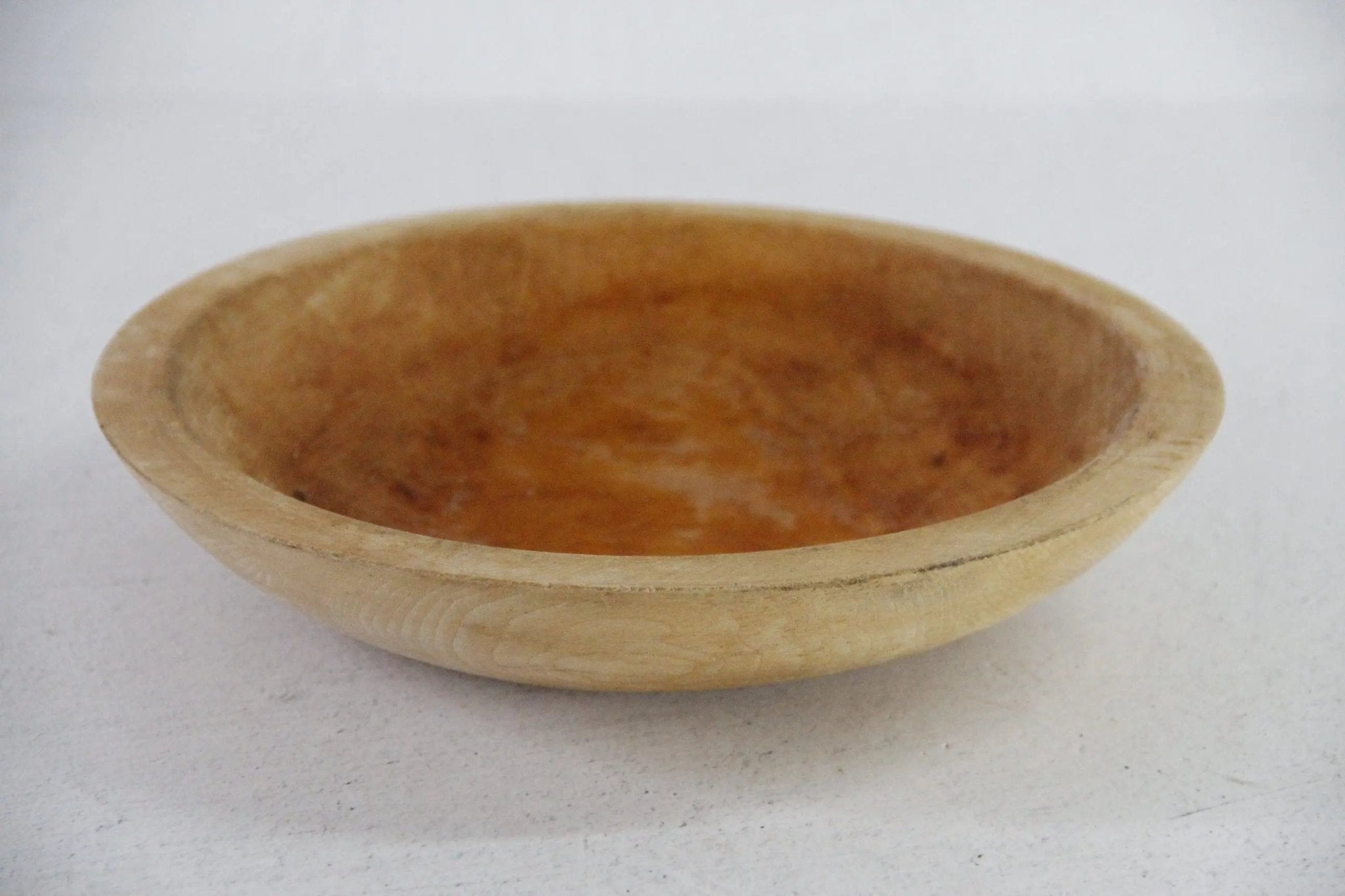 Vintage Munising Wood Bowl Stamped | Primitive 9" Turned Dough - Debra Hall Lifestyle