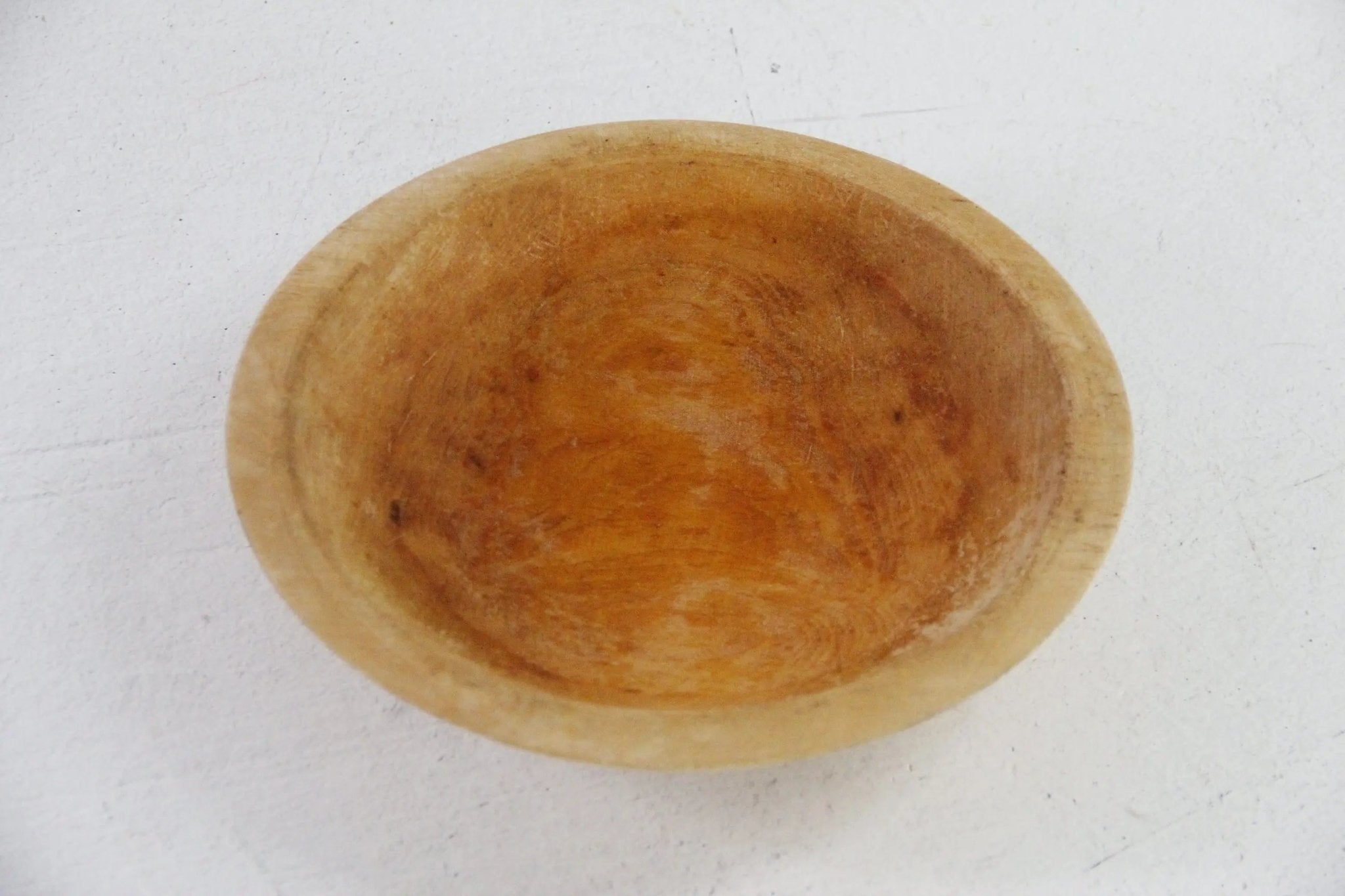 Vintage Munising Wood Bowl Stamped | Primitive 9" Turned Dough - Debra Hall Lifestyle