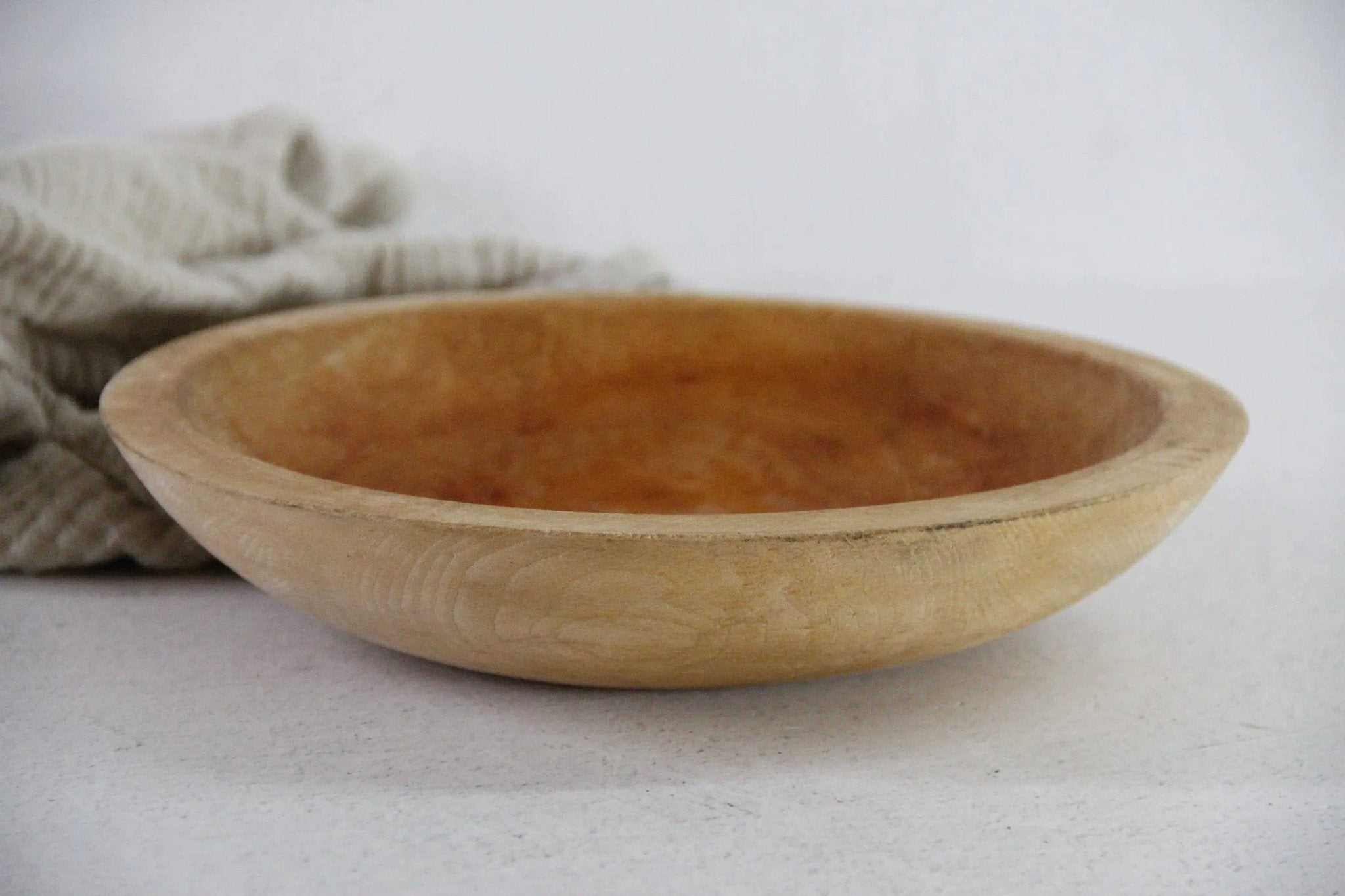 Vintage Munising Wood Bowl Stamped | Primitive 9" Turned Dough - Debra Hall Lifestyle
