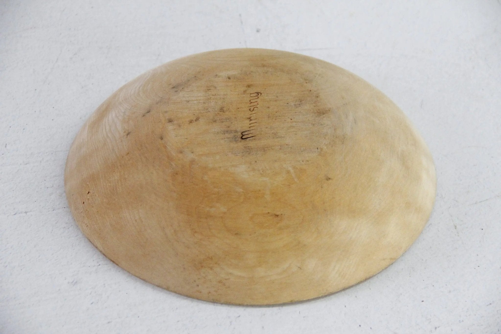 Vintage Munising Wood Bowl Stamped | Primitive 9" Turned Dough - Debra Hall Lifestyle