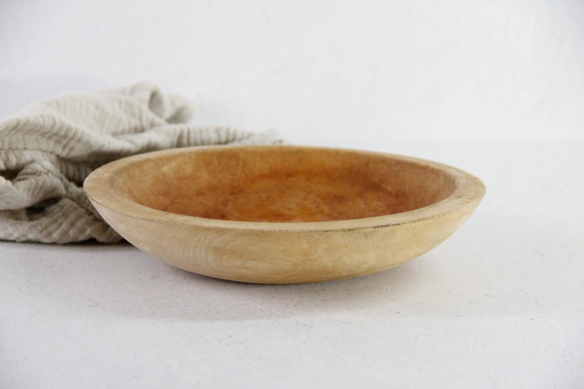 Vintage Munising Wood Bowl Stamped | Primitive 9" Turned Dough - Debra Hall Lifestyle