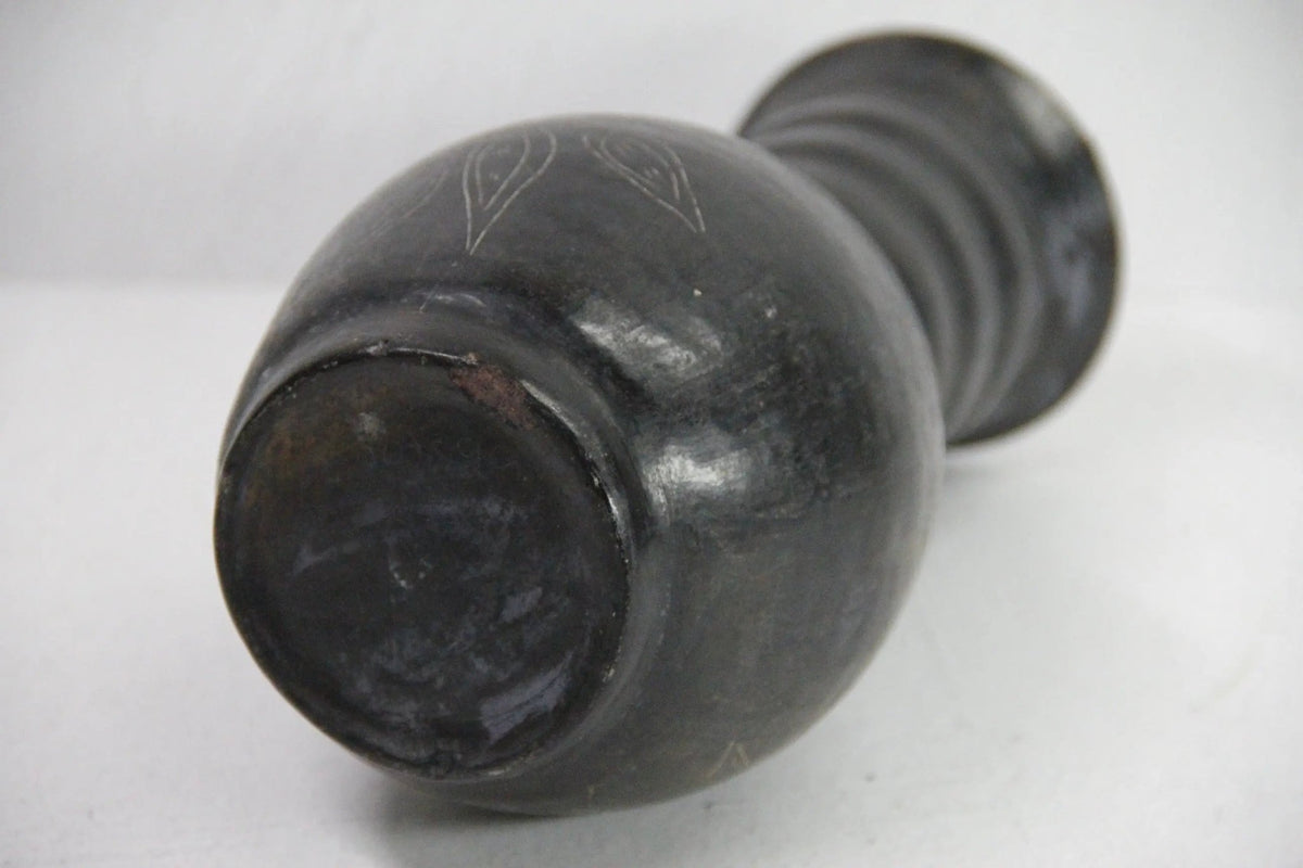 Vintage Oaxaca Black Pottery Vase | Signed - Vessel - Debra Hall Lifestyle