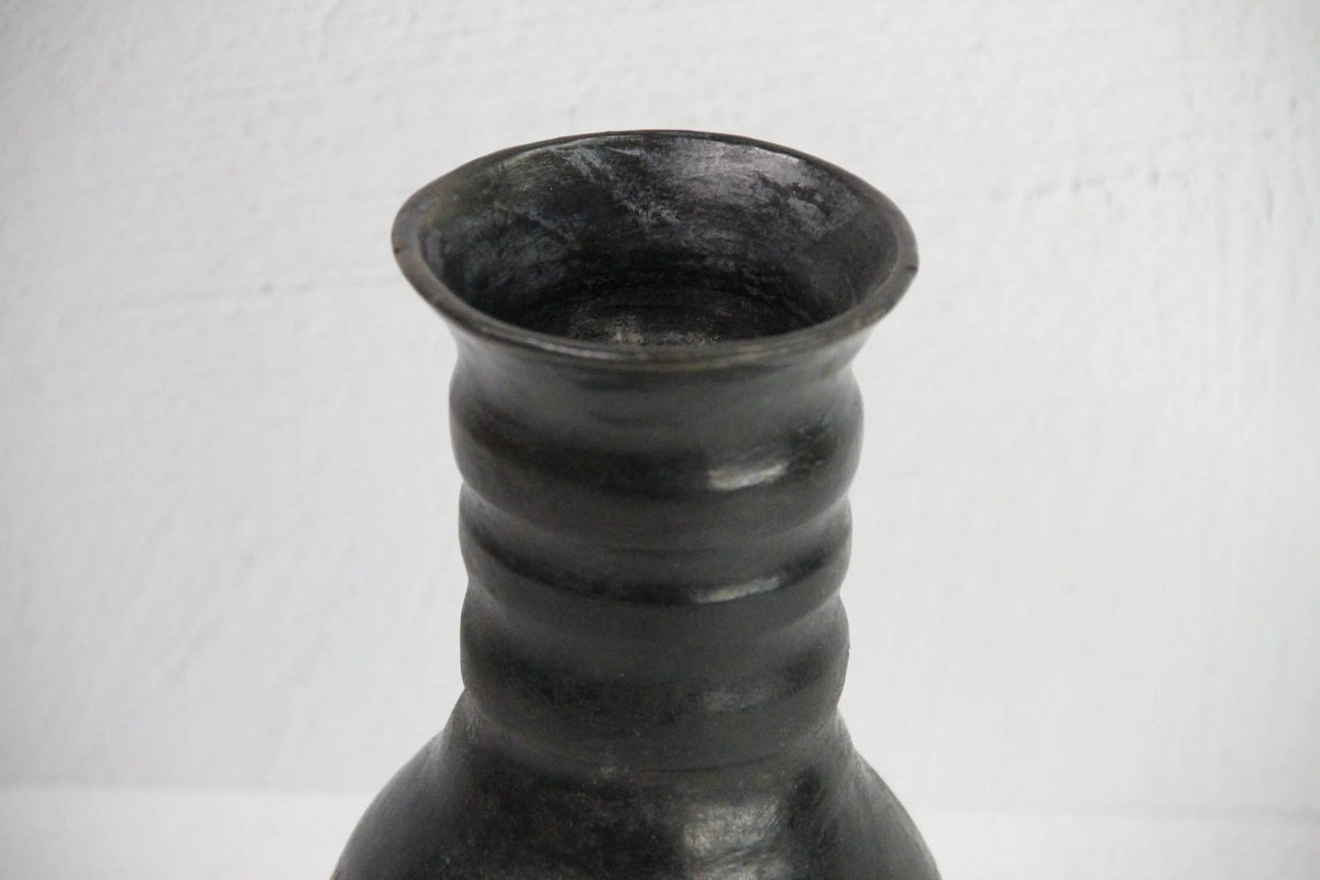 Vintage Oaxaca Black Pottery Vase | Signed - Vessel - Debra Hall Lifestyle
