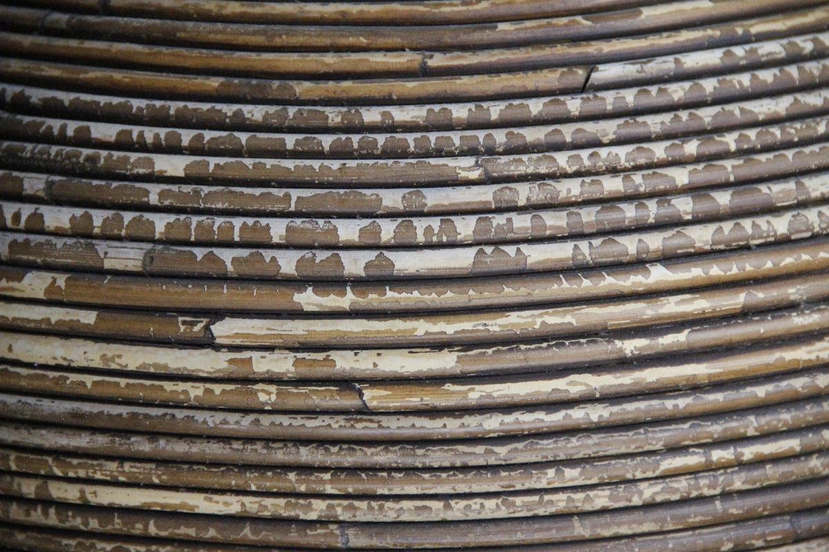 Vintage Pencil Reed Floor Vase | Large Rattan Basket - Debra Hall Lifestyle