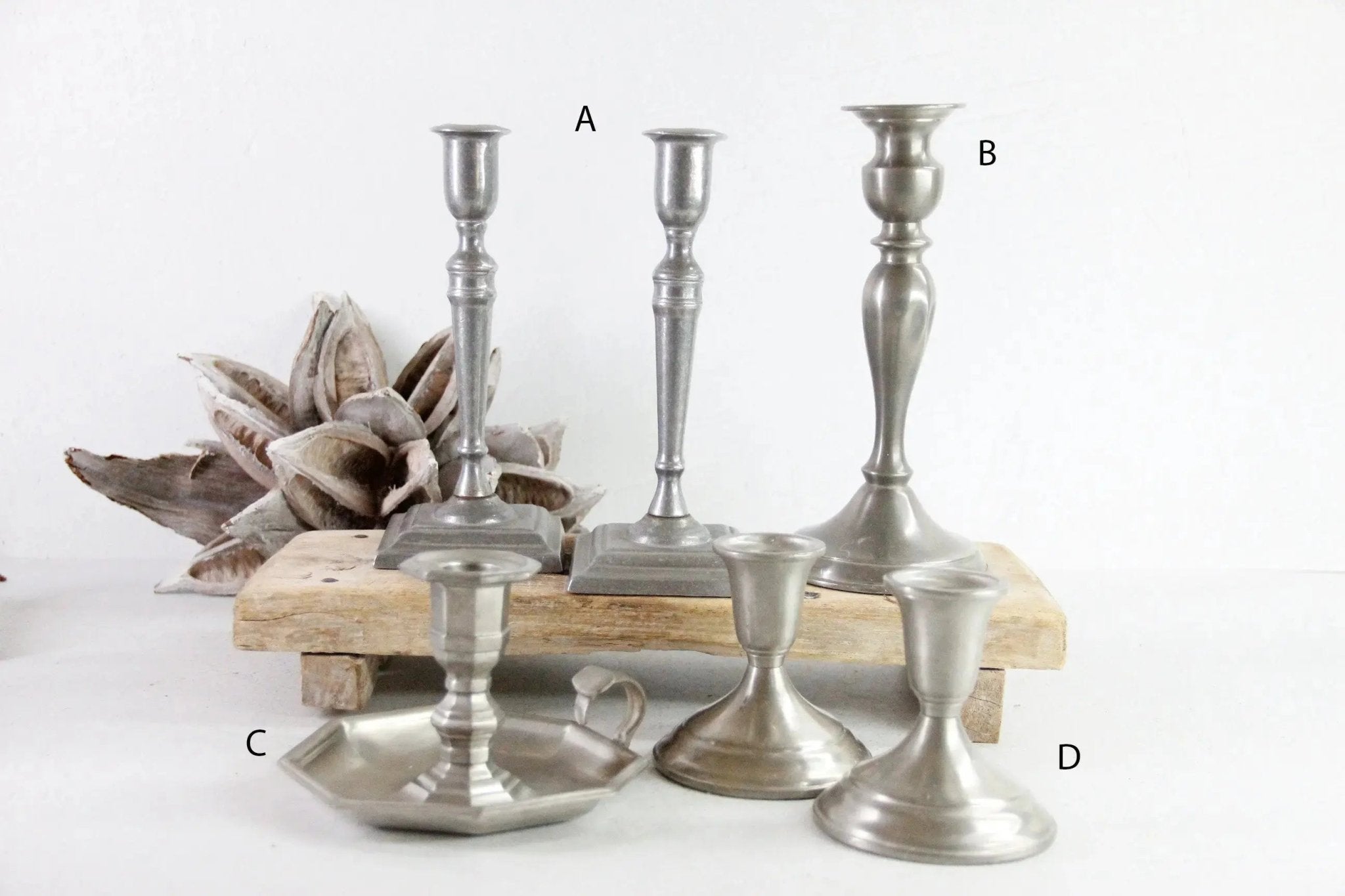 Vintage Pewter Candle Holder | Scandinavia Hygge Decor - Debra Hall Lifestyle