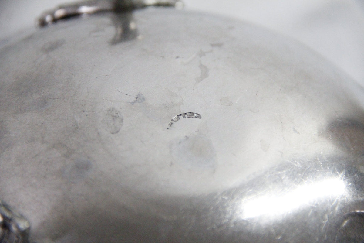 Vintage Pewter Serving Bowl | Footed Glass Liner Dish - Debra Hall Lifestyle