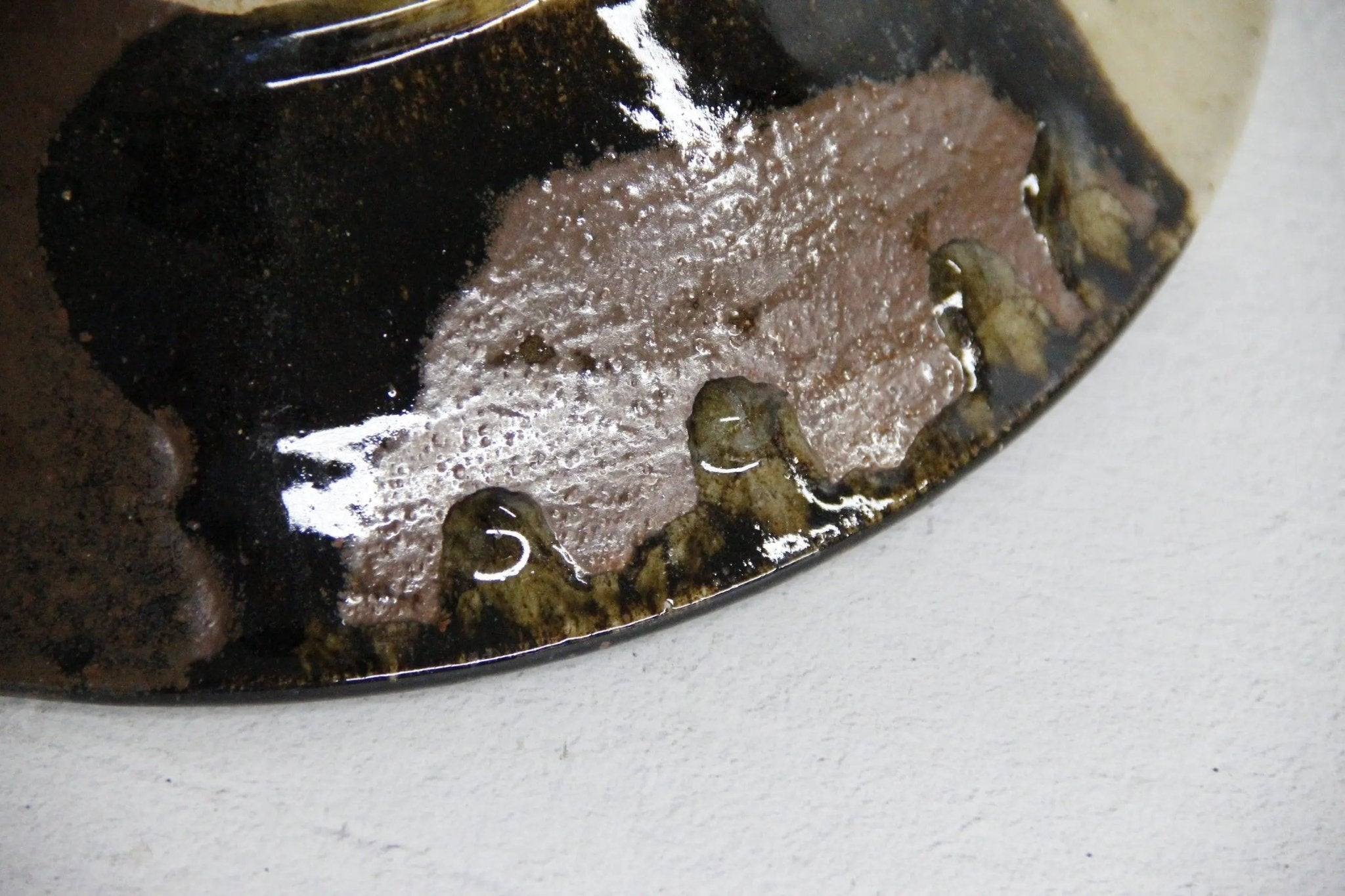 Vintage Pottery Bowl | 70s Signed Studio Art Drip Glaze - Debra Hall Lifestyle