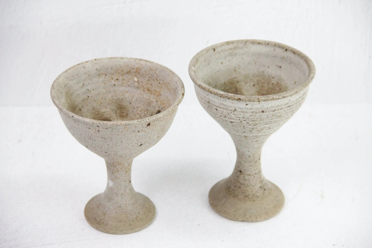 Vintage Pottery Goblets | Neutral Studio Art-Beige - Debra Hall Lifestyle
