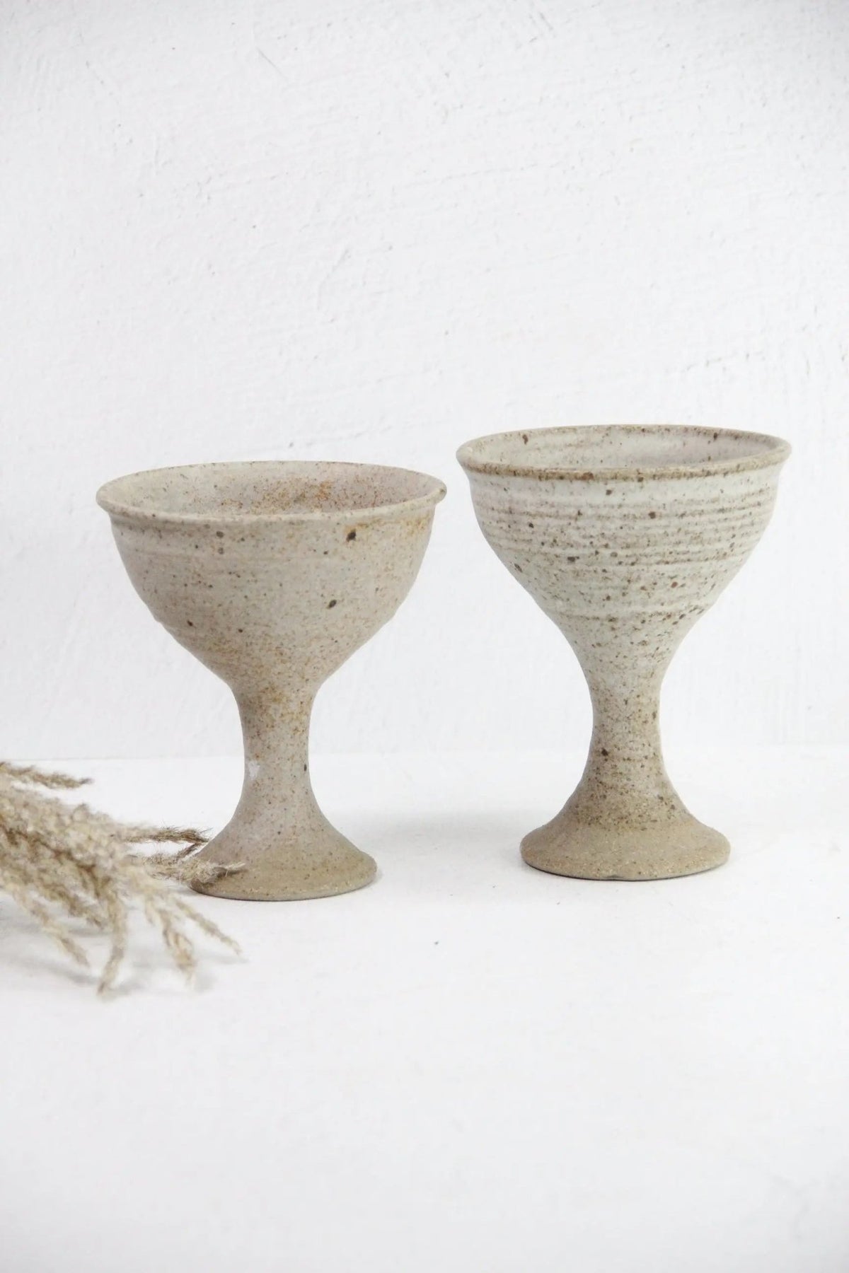 Vintage Pottery Goblets | Neutral Studio Art-Beige - Debra Hall Lifestyle