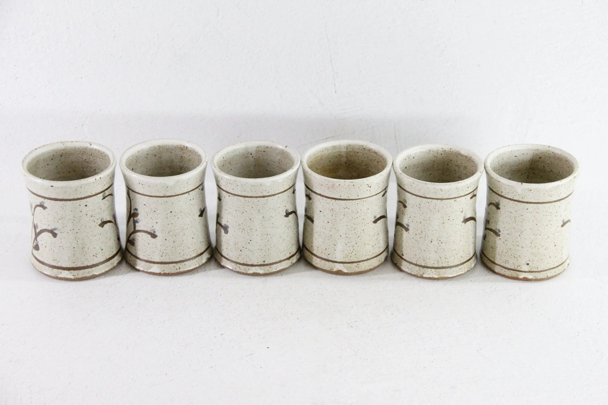 Vintage Pottery Mugs | 6 Hand Made One of a Kind Cup - Debra Hall Lifestyle