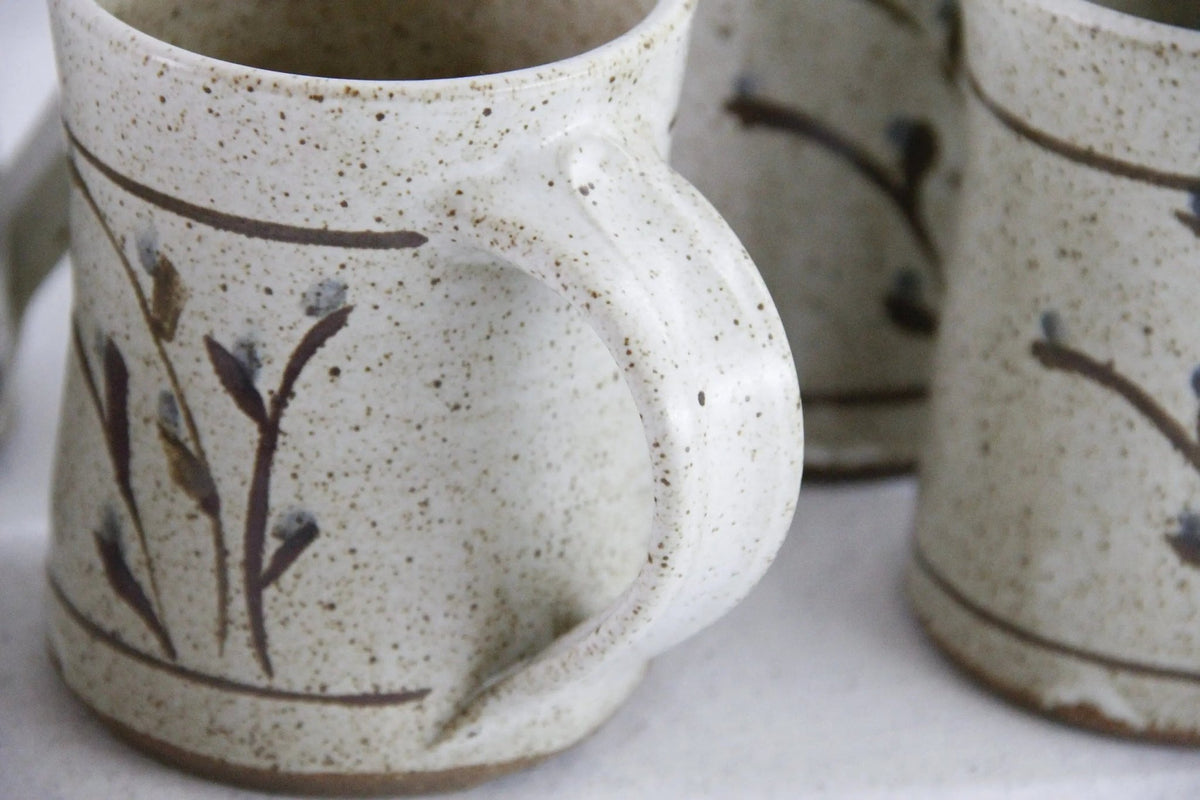 Vintage Pottery Mugs | 6 Hand Made One of a Kind Cup - Debra Hall Lifestyle
